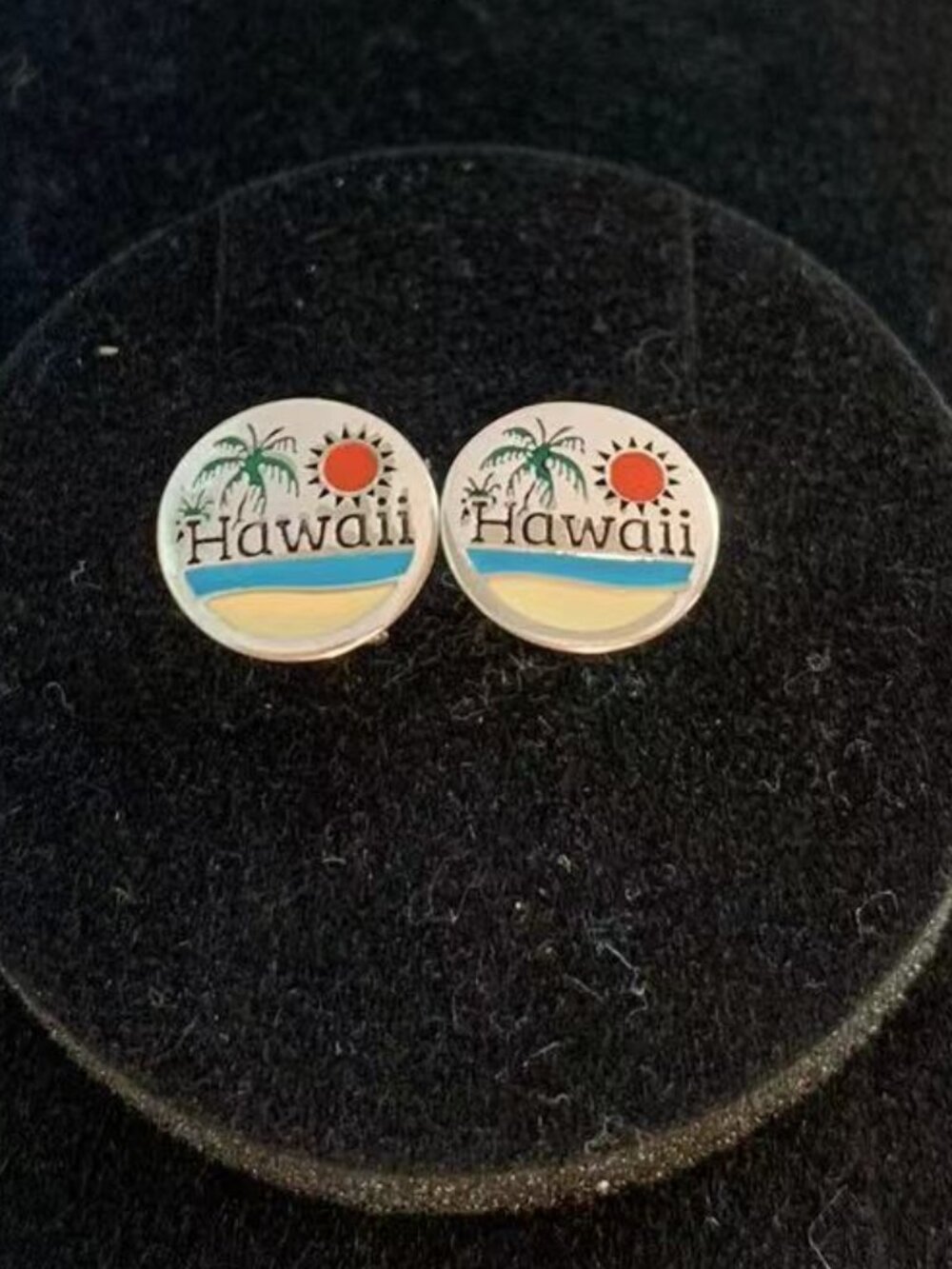 Hawaii Beach Moment Travel Earrings S925 Sterling Silver Stud Earrings Handmade